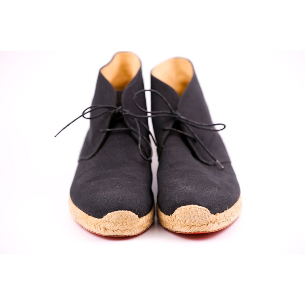 Christian Louboutin Men’s Shoes Espadrille Woven Black - Picture 5 of 7